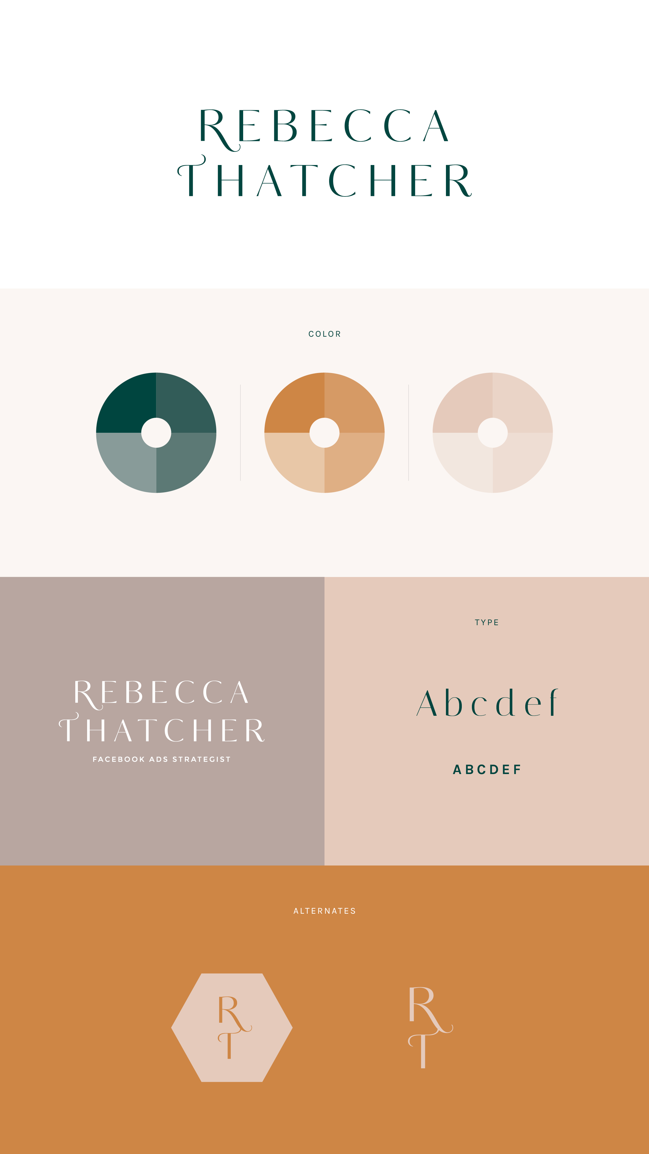 Brand identity design for Facebook Ads Strategist, Rebecca Thatcher | Custom Brand Experience | Personal Brand